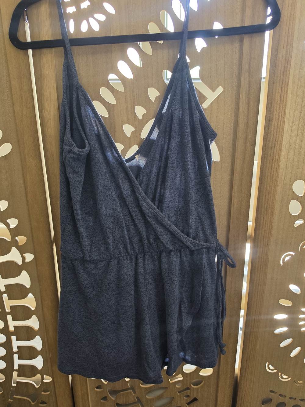 Express Blue Wrap Romper with Tie Straps